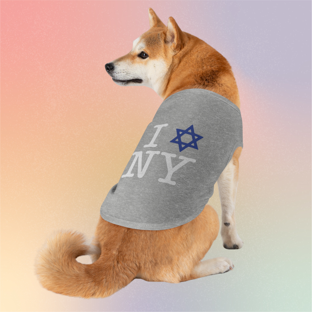 I LOVE NY Jewish Star Pet Tee - Dog & Cat Shirt, Jewish New York Pride Pet T-Shirt