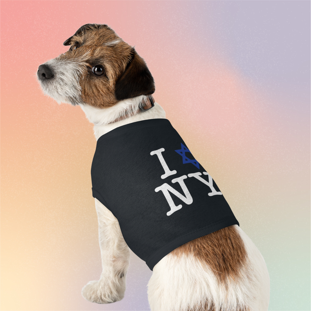 I LOVE NY Jewish Star Pet Tee - Dog & Cat Shirt, Jewish New York Pride Pet T-Shirt