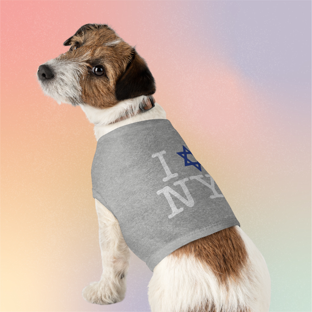 I LOVE NY Jewish Star Pet Tee - Dog & Cat Shirt, Jewish New York Pride Pet T-Shirt