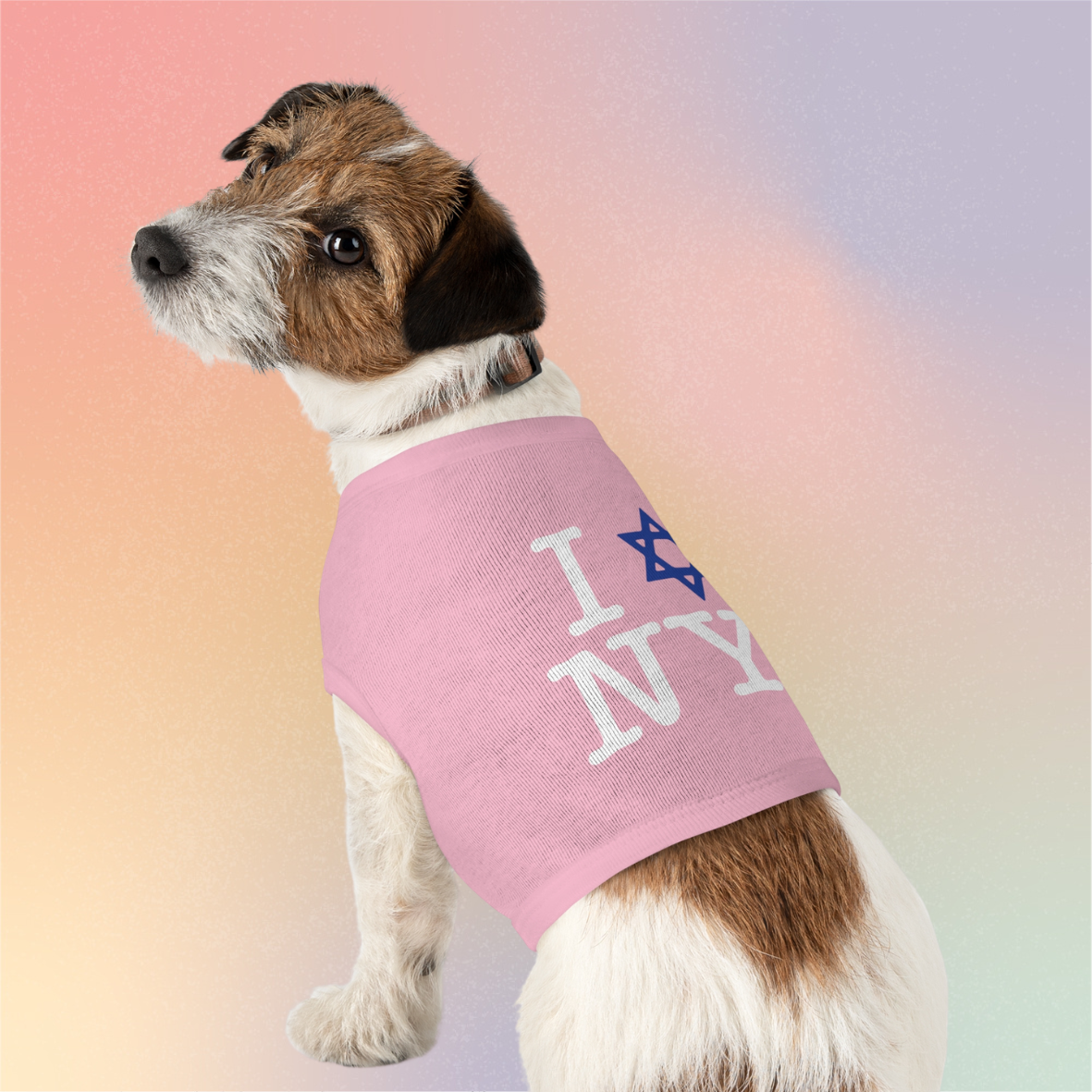 I LOVE NY Jewish Star Pet Tee - Dog & Cat Shirt, Jewish New York Pride Pet T-Shirt
