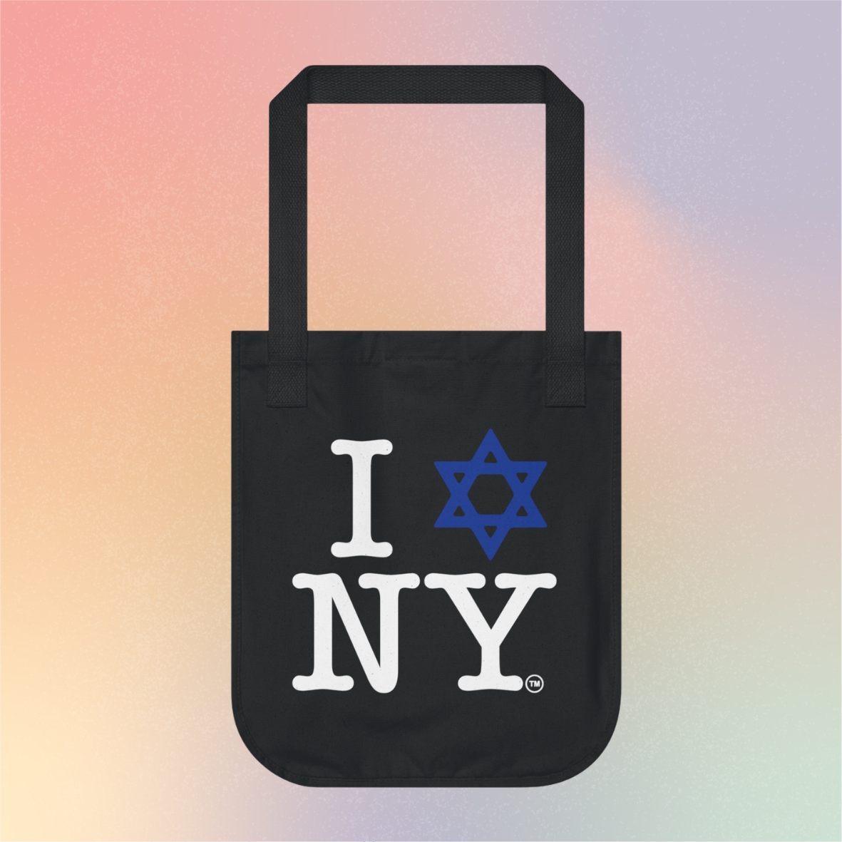 I Love NY Jewish Star Organic Tote Bag — Jewish New York Pride Canvas Bag