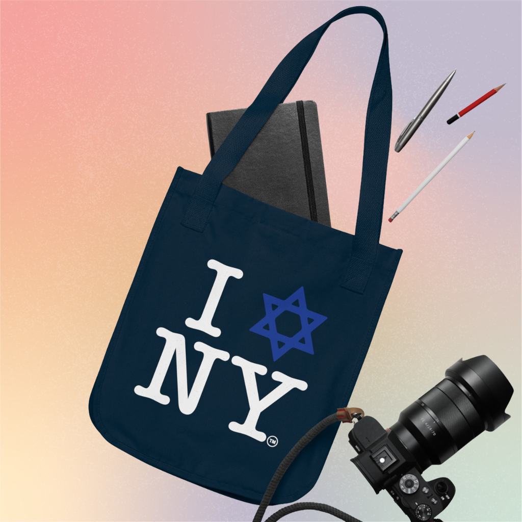 I Love NY Jewish Star Organic Tote Bag — Jewish New York Pride Canvas Bag