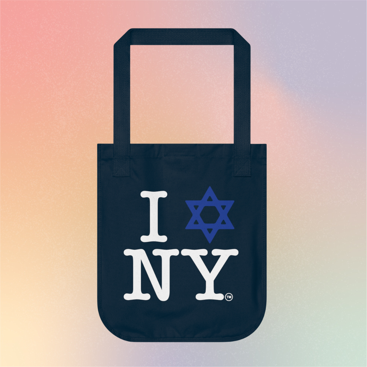 I Love NY Jewish Star Organic Tote Bag — Jewish New York Pride Canvas Bag