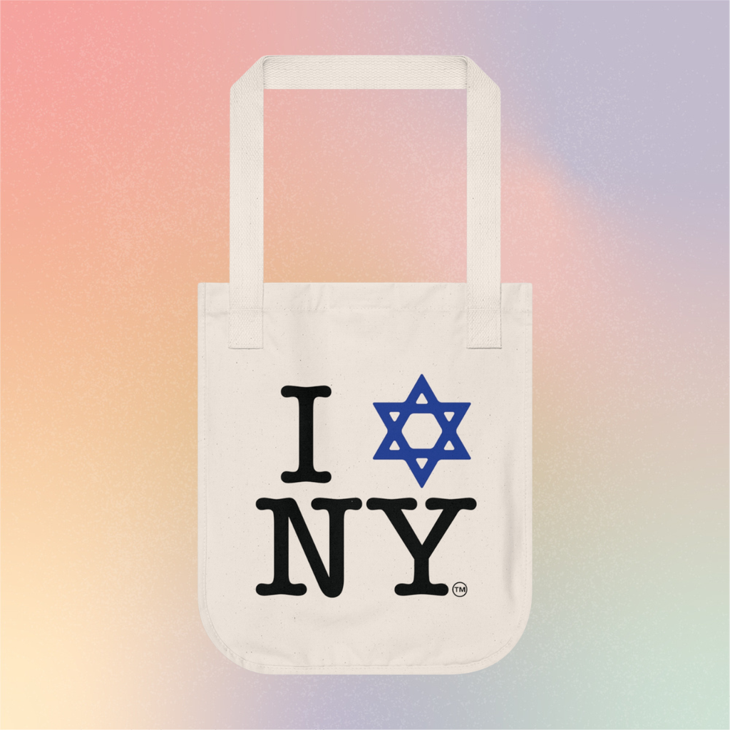 I Love NY Jewish Star Organic Tote Bag — Jewish New York Pride Canvas Bag