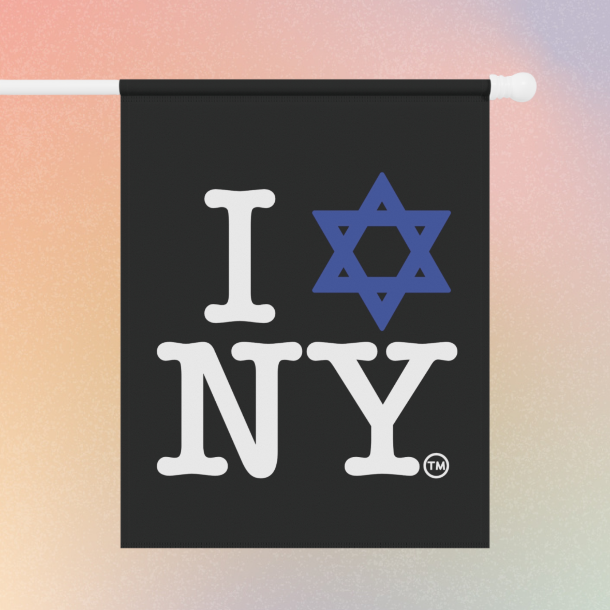 I Love New York Jewish Star Garden & House Banner in Black