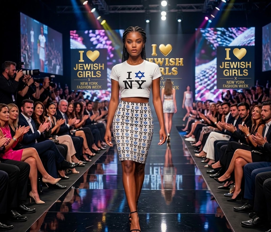 I Love NY Jewish Star Women’s Poly-Cotton Crop Tee