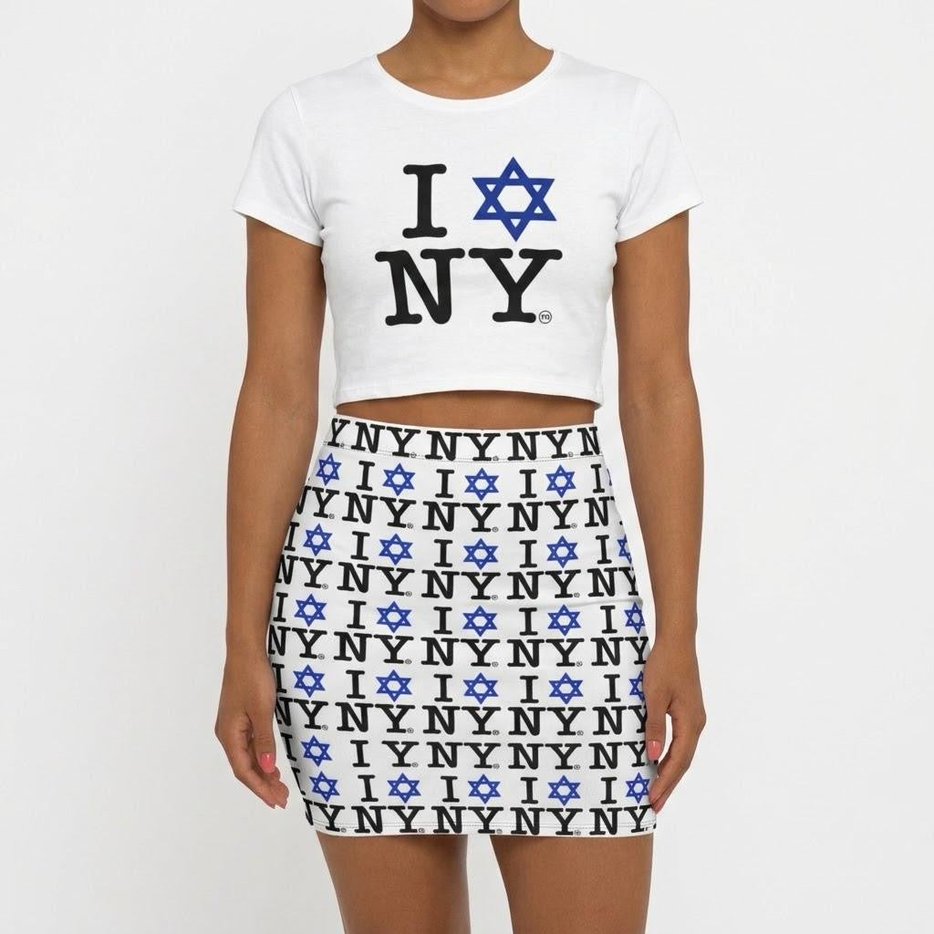 I Love NY Jewish Star Women’s Poly-Cotton Crop Tee