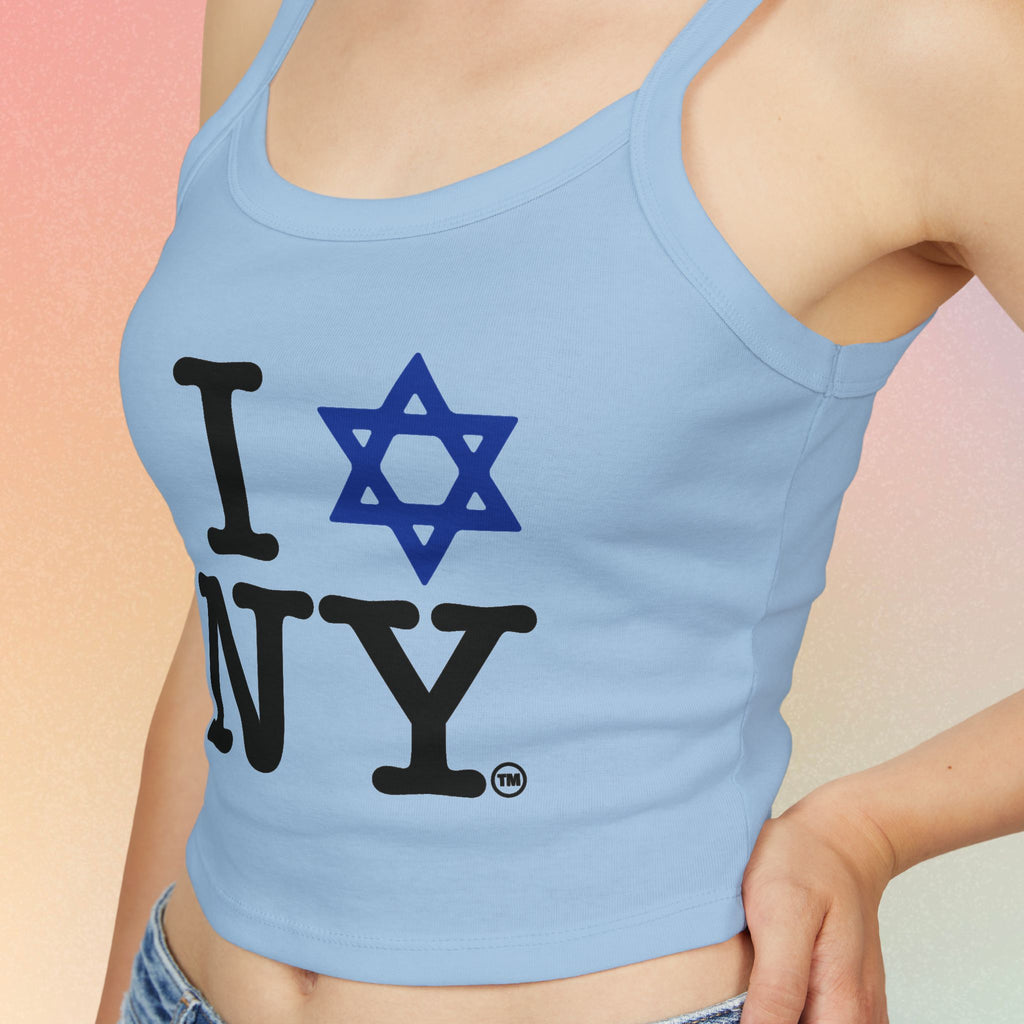 I Love New York Jewish Star Tank Top — Jewish Pride NYC Spaghetti Strap Crop