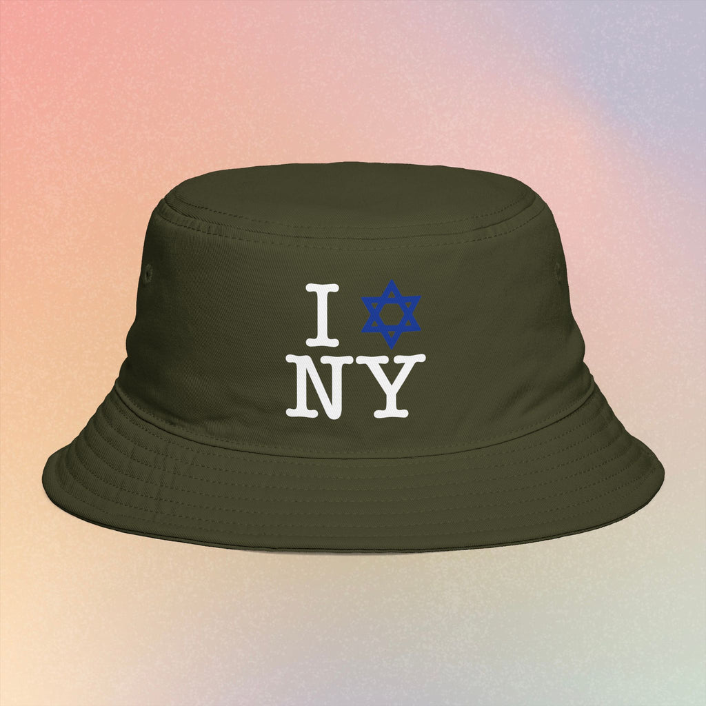 I Love NY Jewish Star Bucket Hat - Jewish New York Pride Bucket Hat