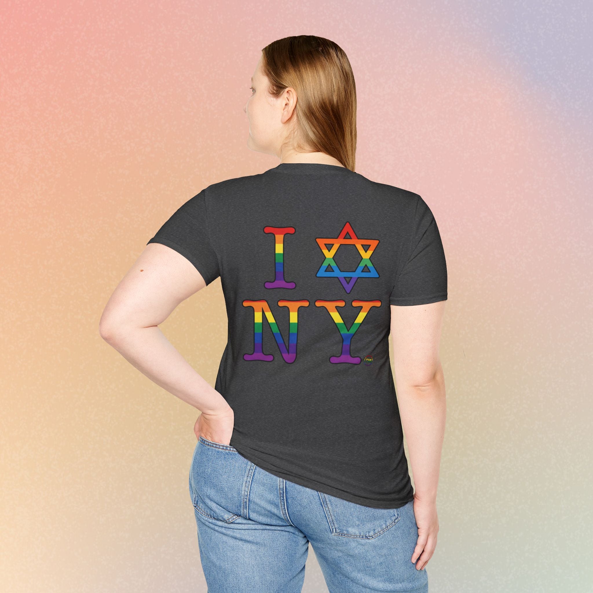 I Love NY Jewish Star LGBTQ Pride Unisex Softstyle T-Shirt