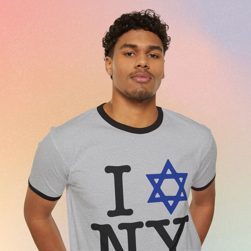I Love NY Jewish Star T-Shirt | Ringer Tee, Jewish New York Pride