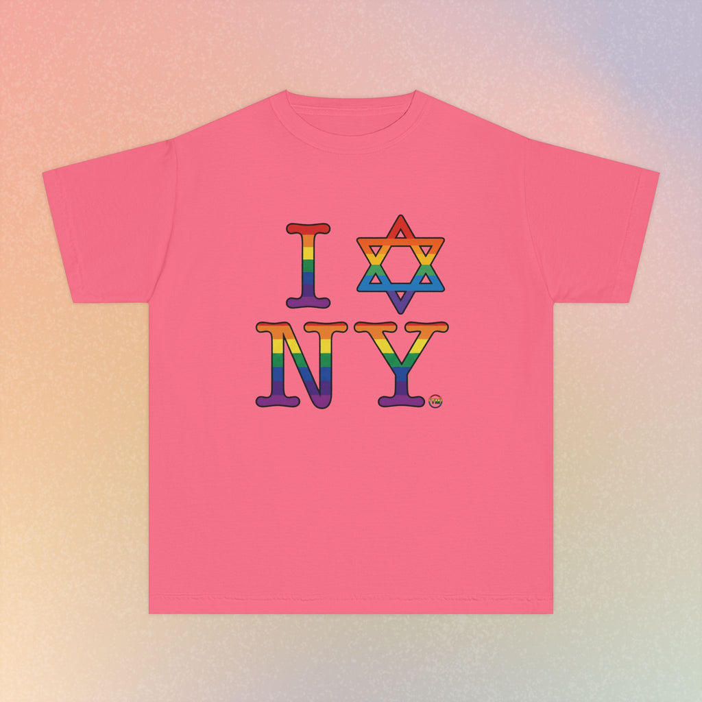 I Love NY Jewish Star LGBTQ Pride Youth Midweight Tee