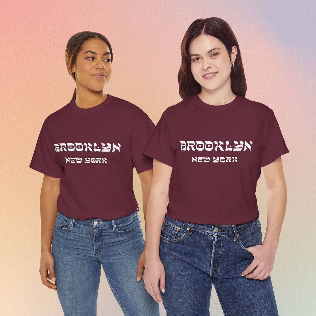 Brooklyn New York Hebrew Script - Unisex Heavy Cotton Tee