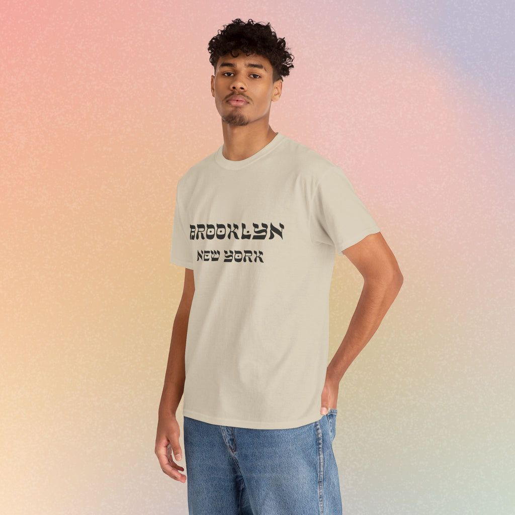 Brooklyn New York Hebrew Script - Unisex Heavy Cotton Tee