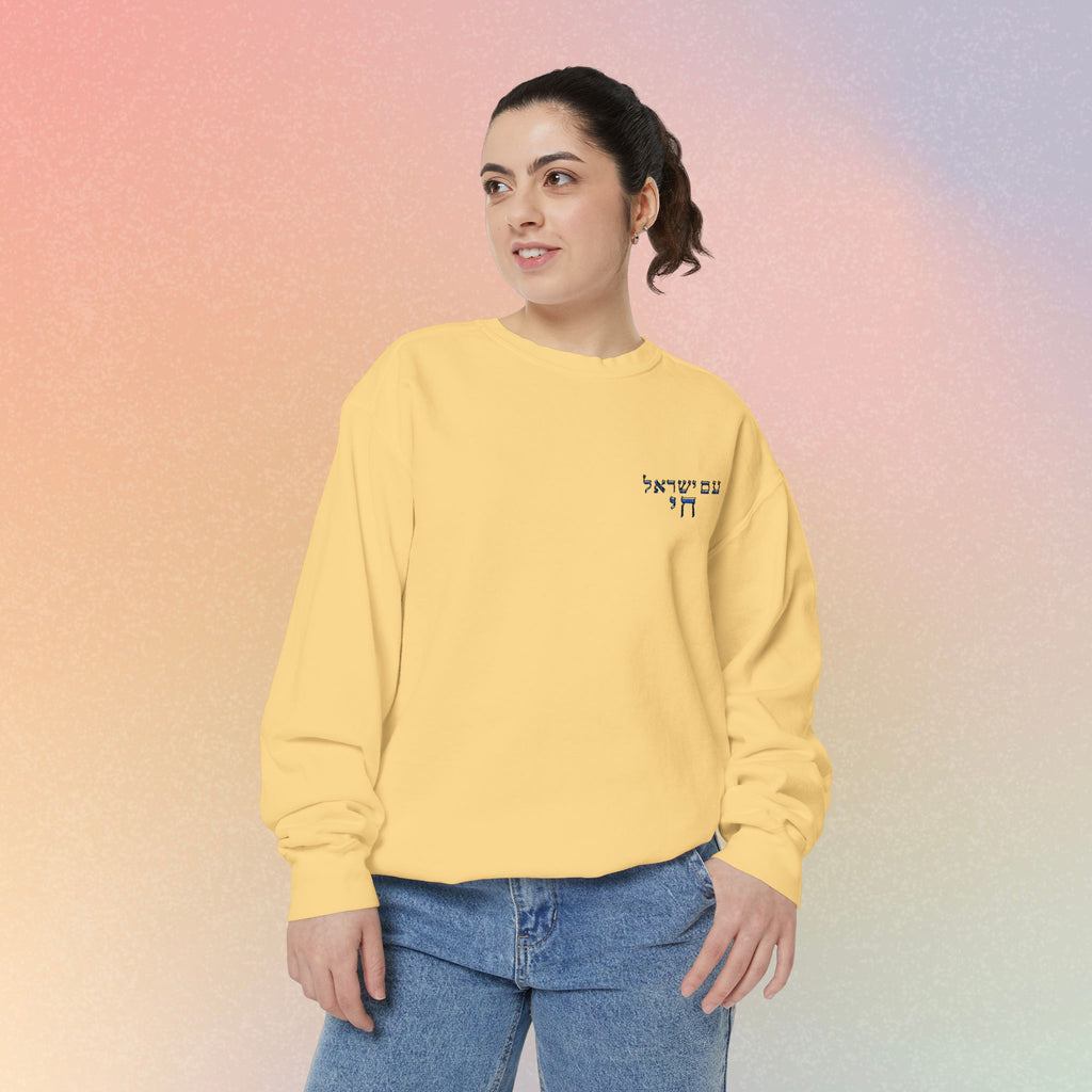 Am Yisrael Chai עם ישראל חי Hebrew Embroidered Sweatshirt