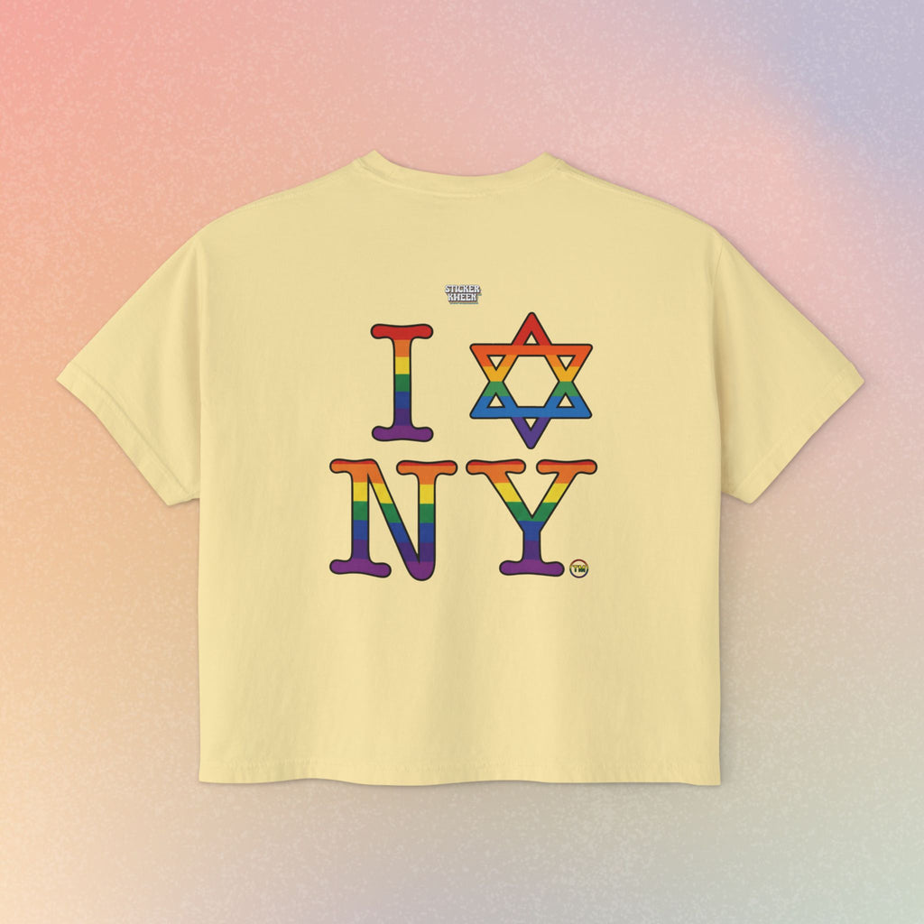 I Love NY Jewish Star LGBTQ Jewish Pride Women's Boxy Tee
