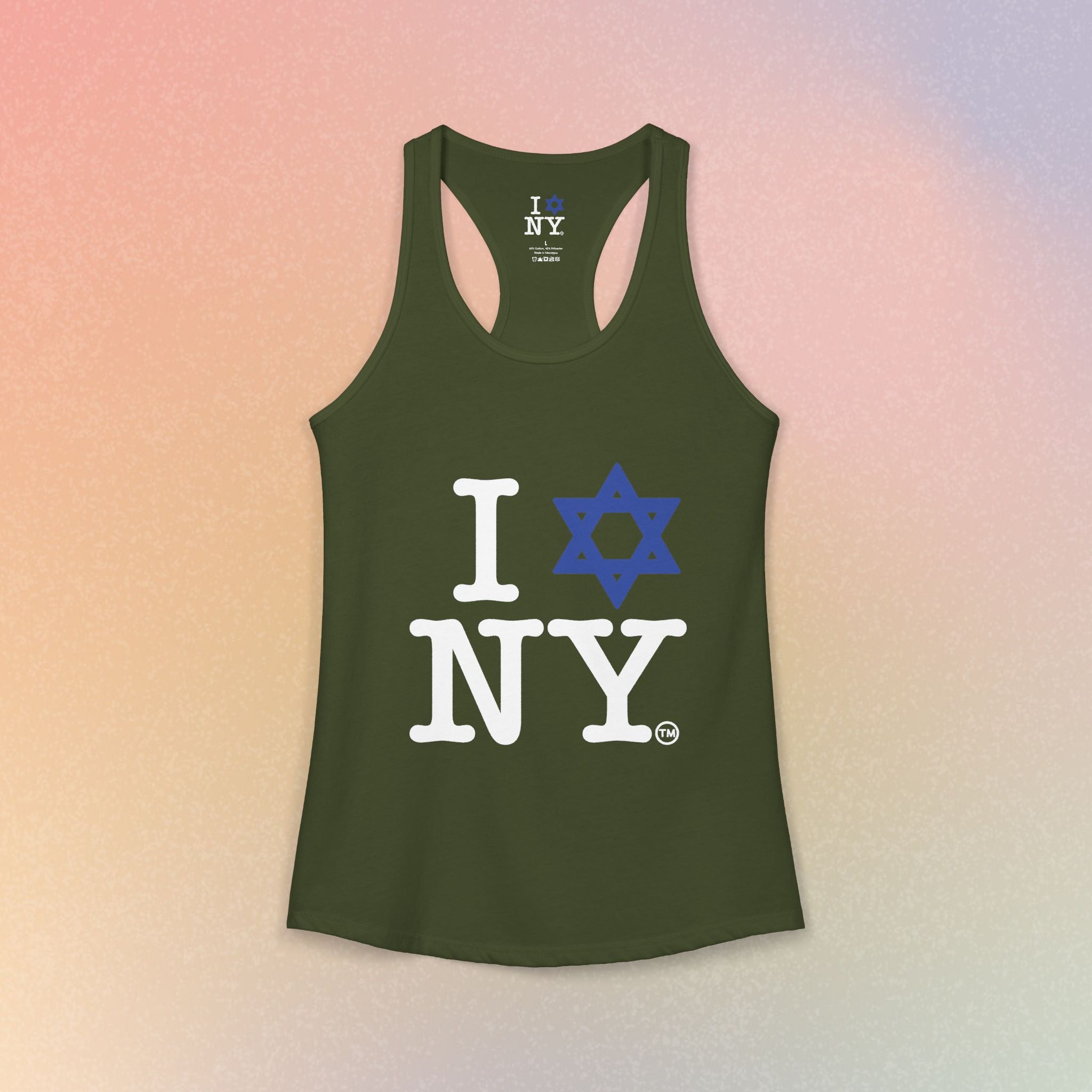 I Love NY Jewish Star Women's Ideal Racerback Tank