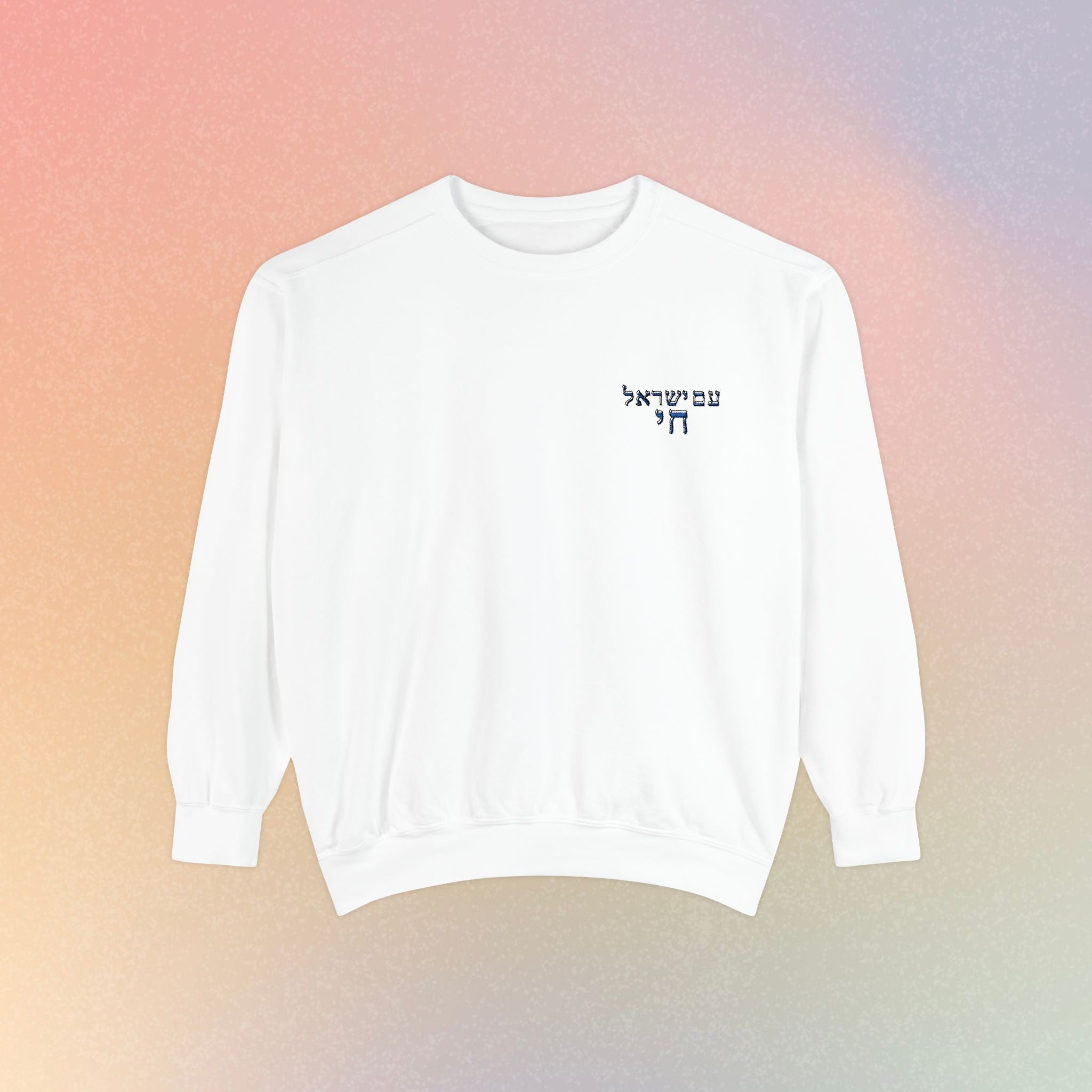 Am Yisrael Chai עם ישראל חי Hebrew Embroidered Sweatshirt