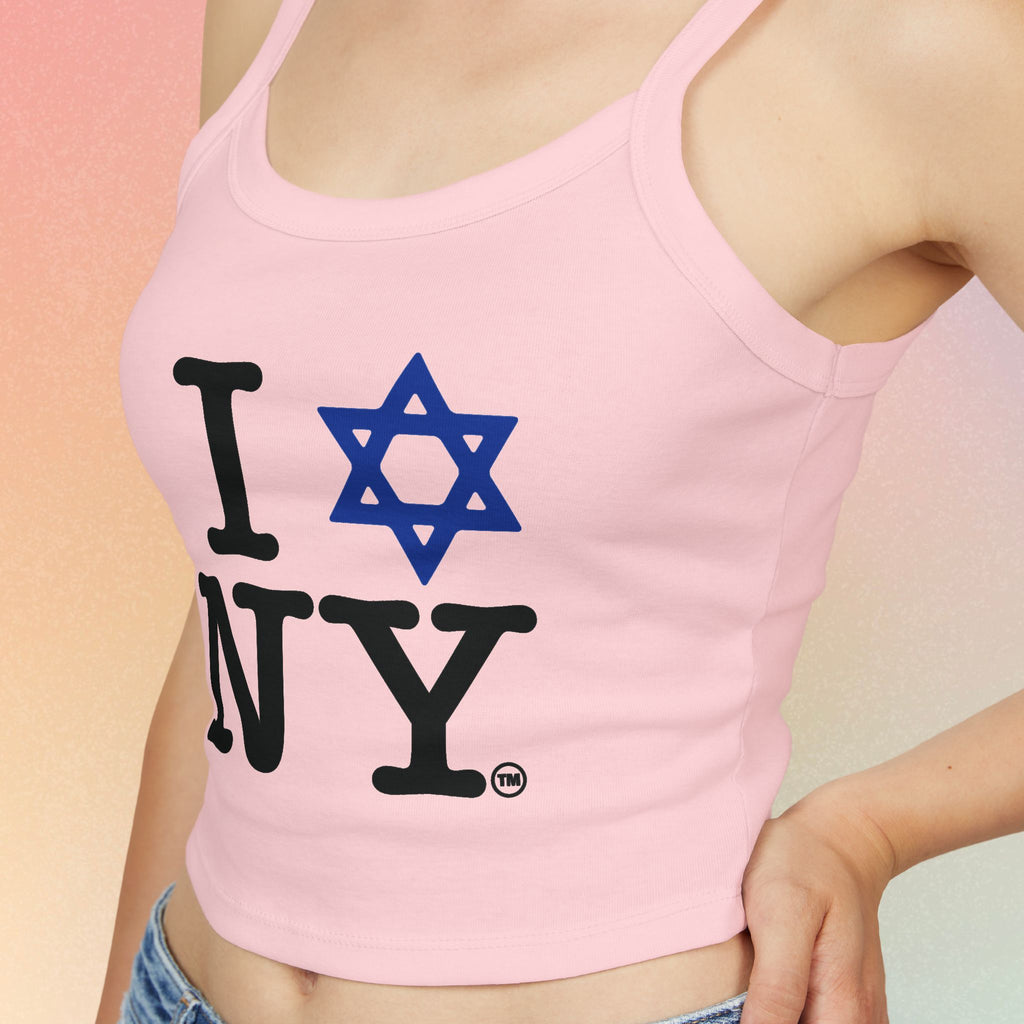 I Love New York Jewish Star Tank Top — Jewish Pride NYC Spaghetti Strap Crop