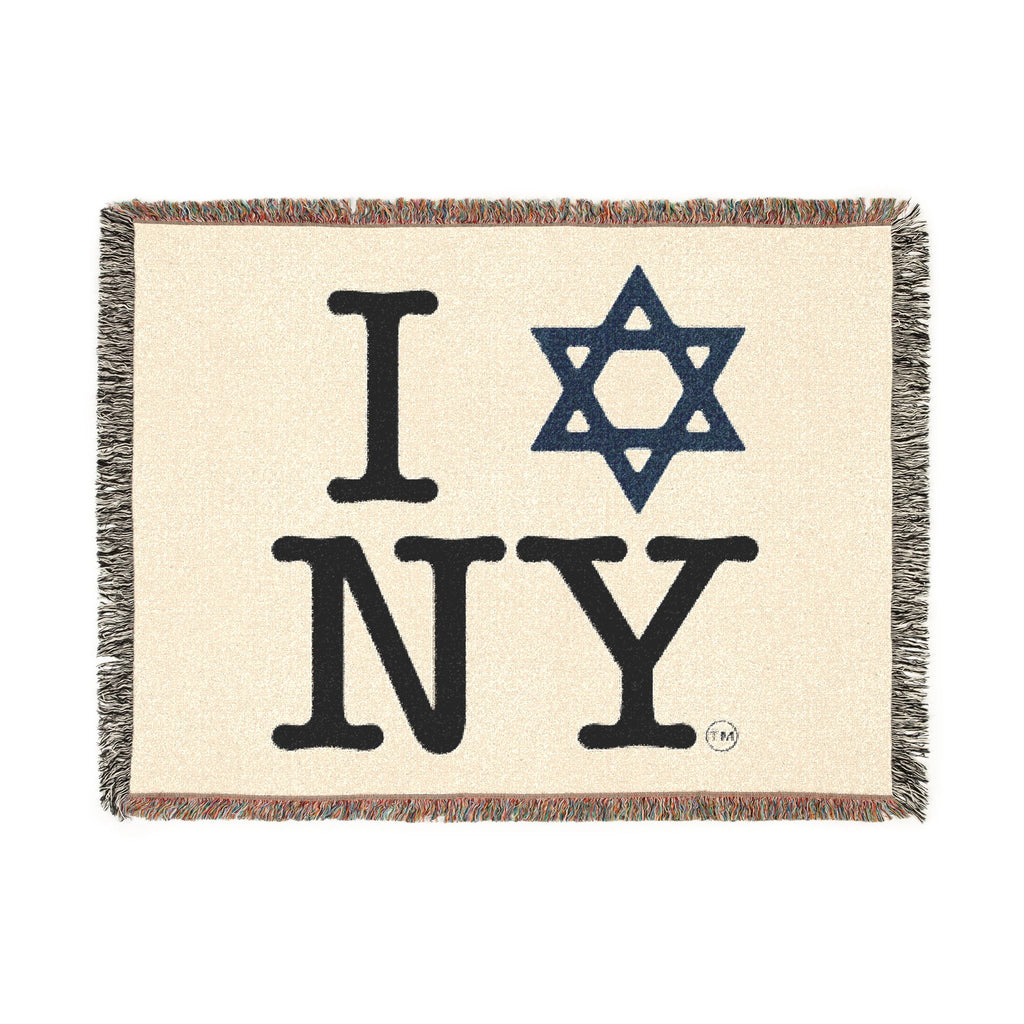 I Love NY Star of David Woven Blanket — Jewish New York Throw Blanket