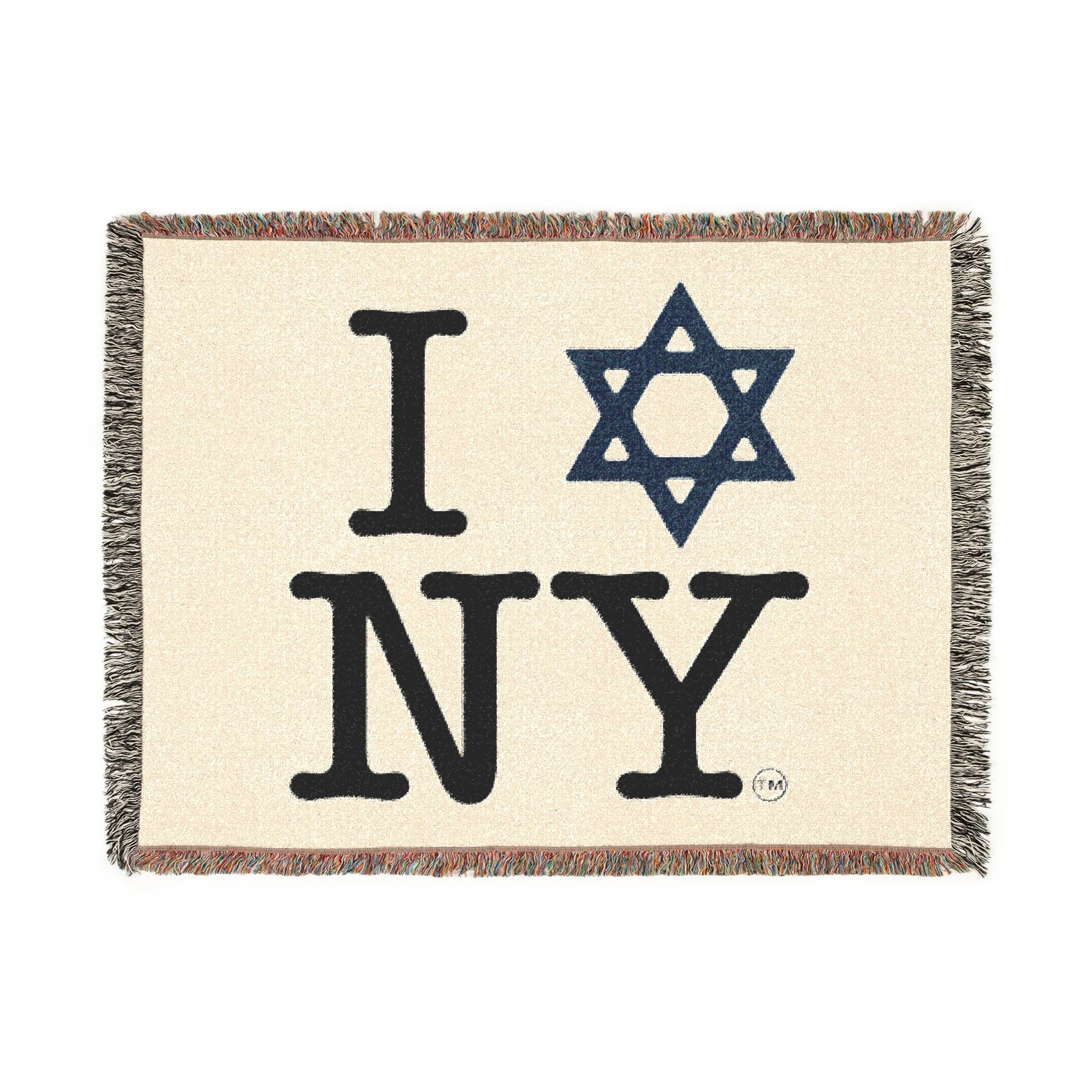 I Love NY Star of David Woven Blanket — Jewish New York Throw Blanket