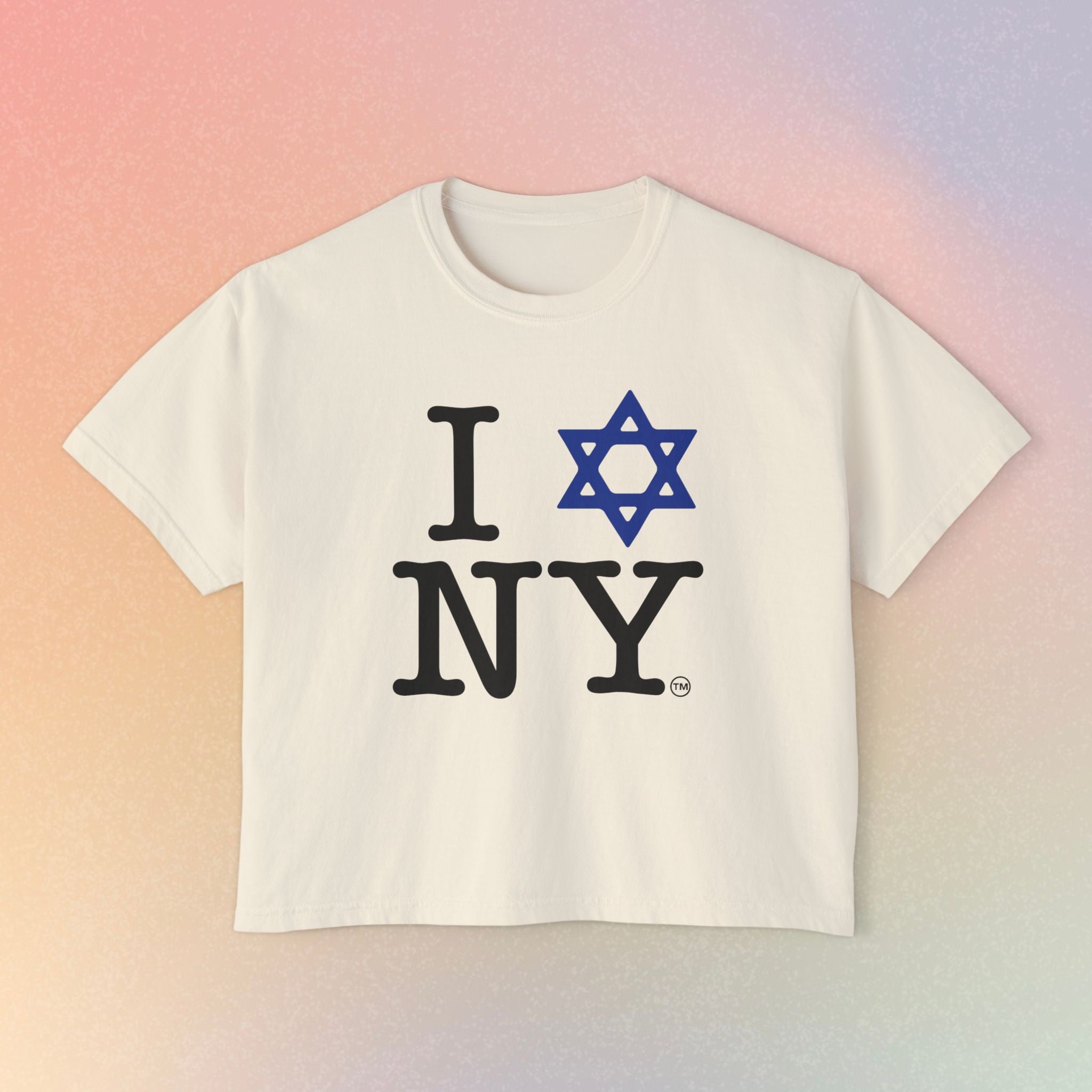 I Love NY Jewish Star Women's Boxy Tee — Jewish New York Pride T‑Shirt