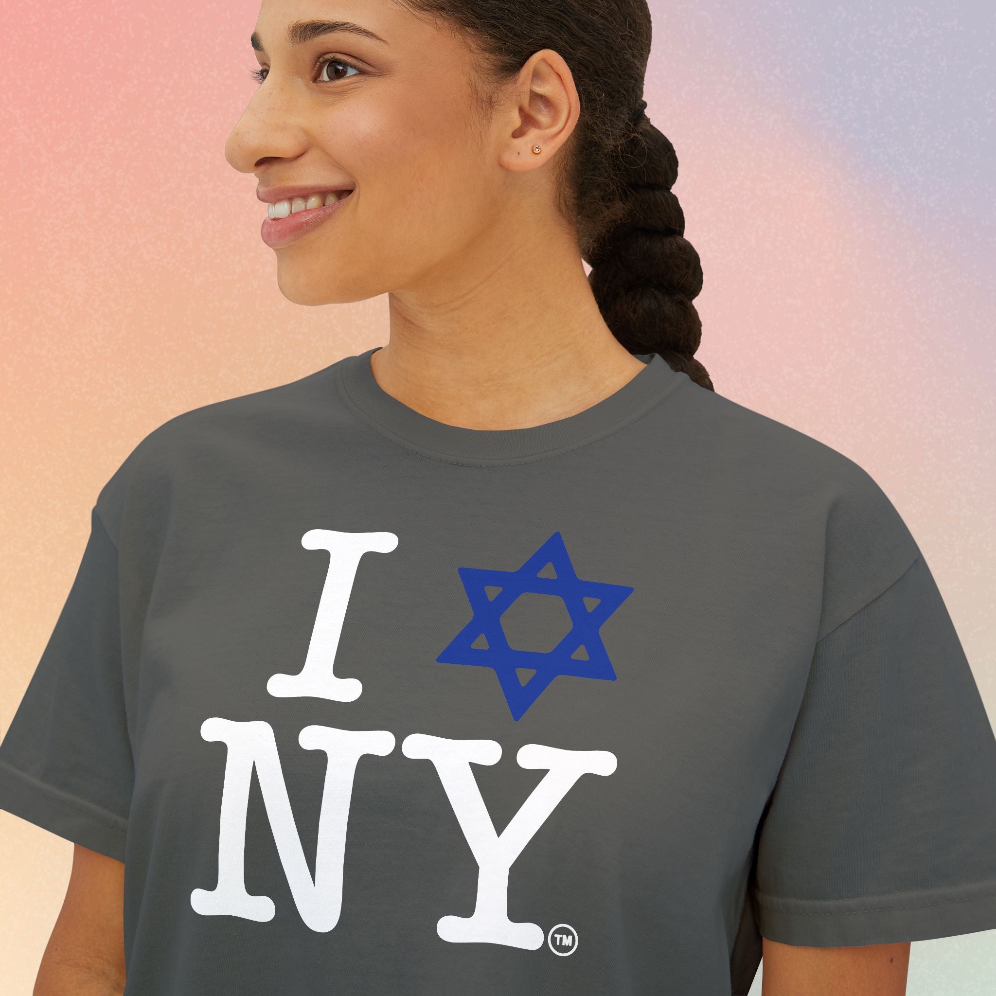 I Love NY Jewish Star Women's Boxy Tee — Jewish New York Pride T‑Shirt