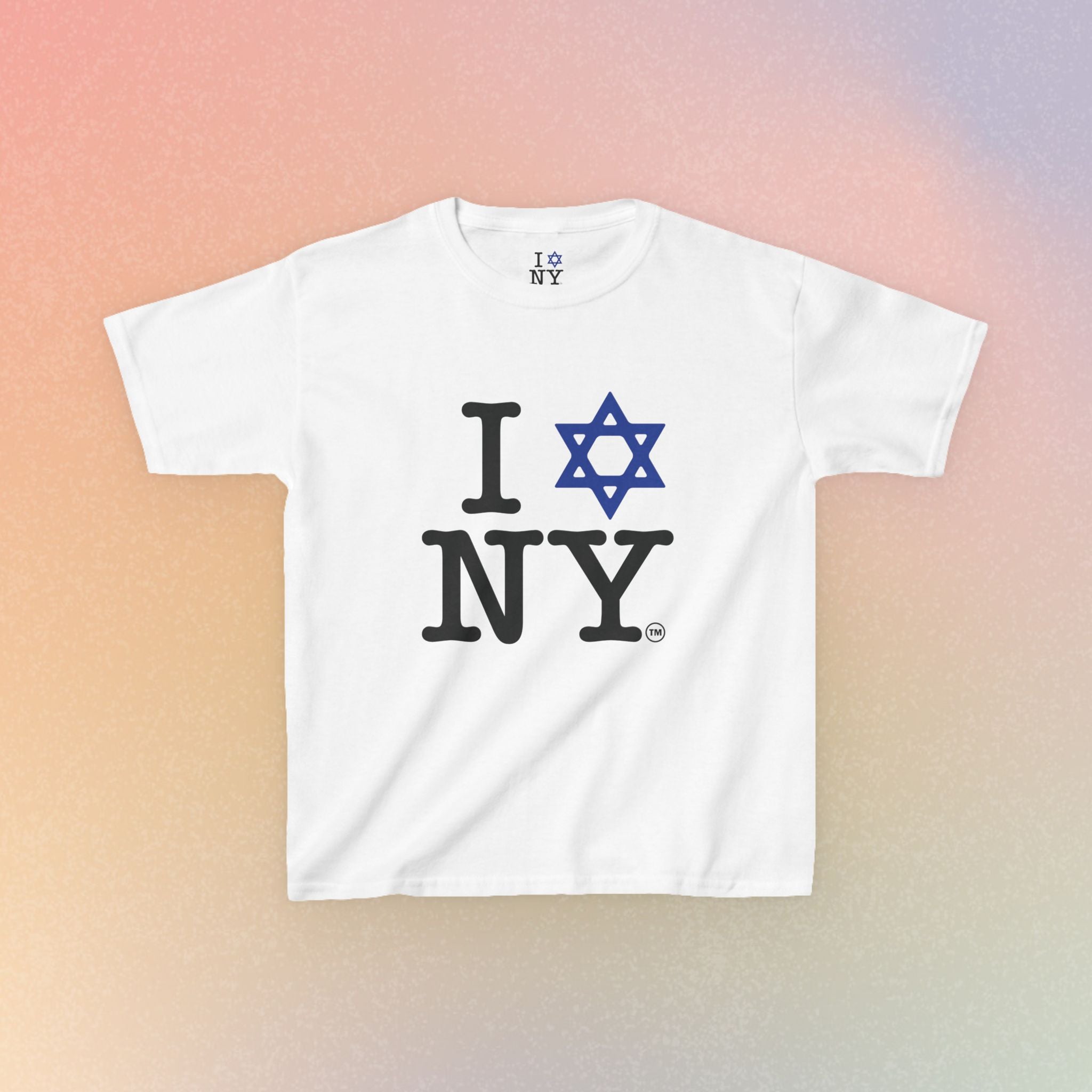 Kids I Jewish Star Love NY T-Shirt — Youth Jewish New York Pride Tee