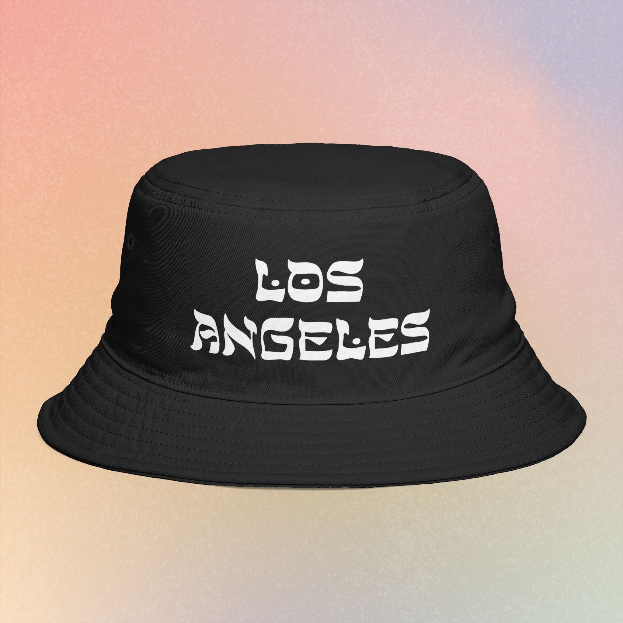 Los Angeles Embroidered Hebrew Style Font Bucket Hat | LA Jewish Pride