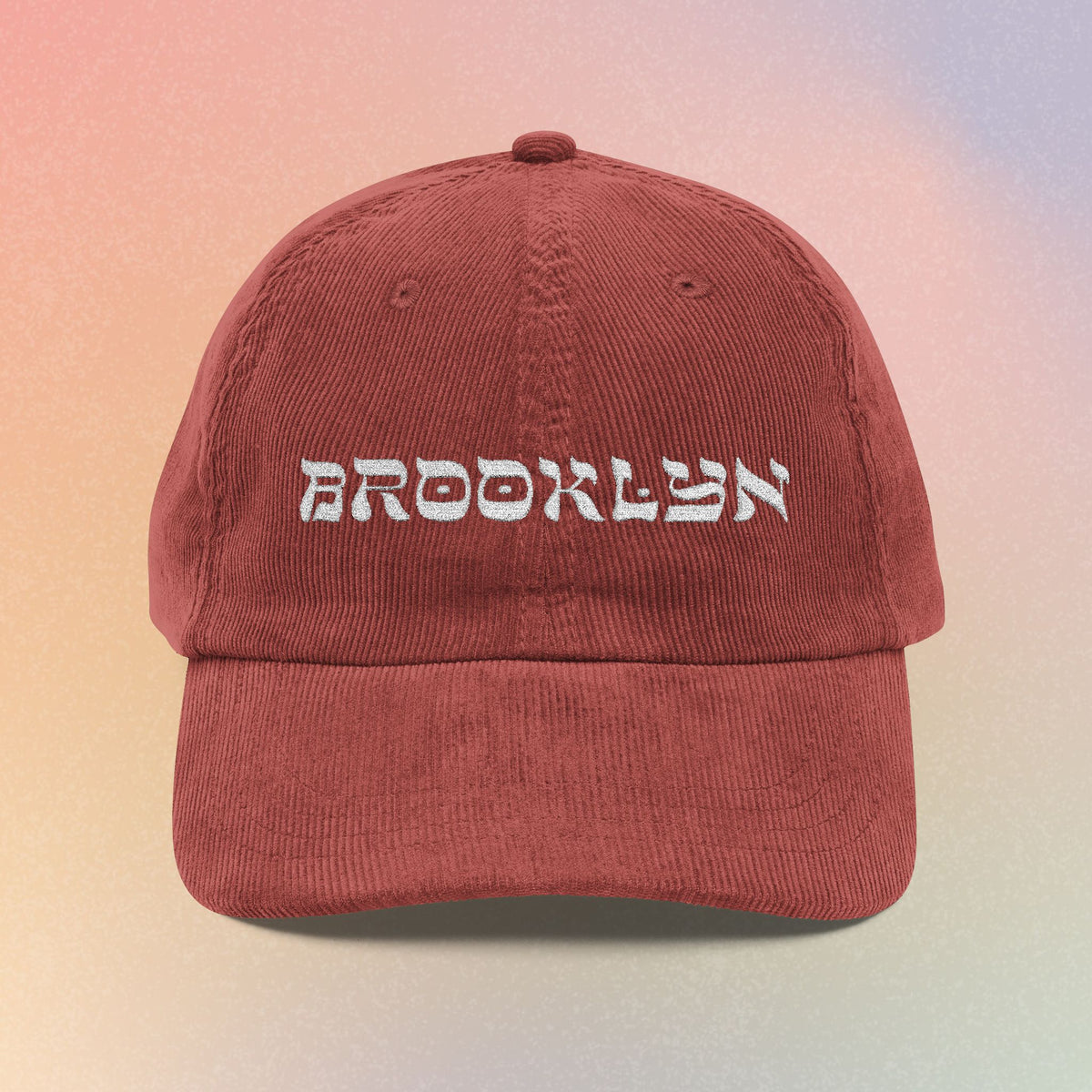 Brooklyn Hebrew Font Vintage Corduroy Cap (Embroidery)