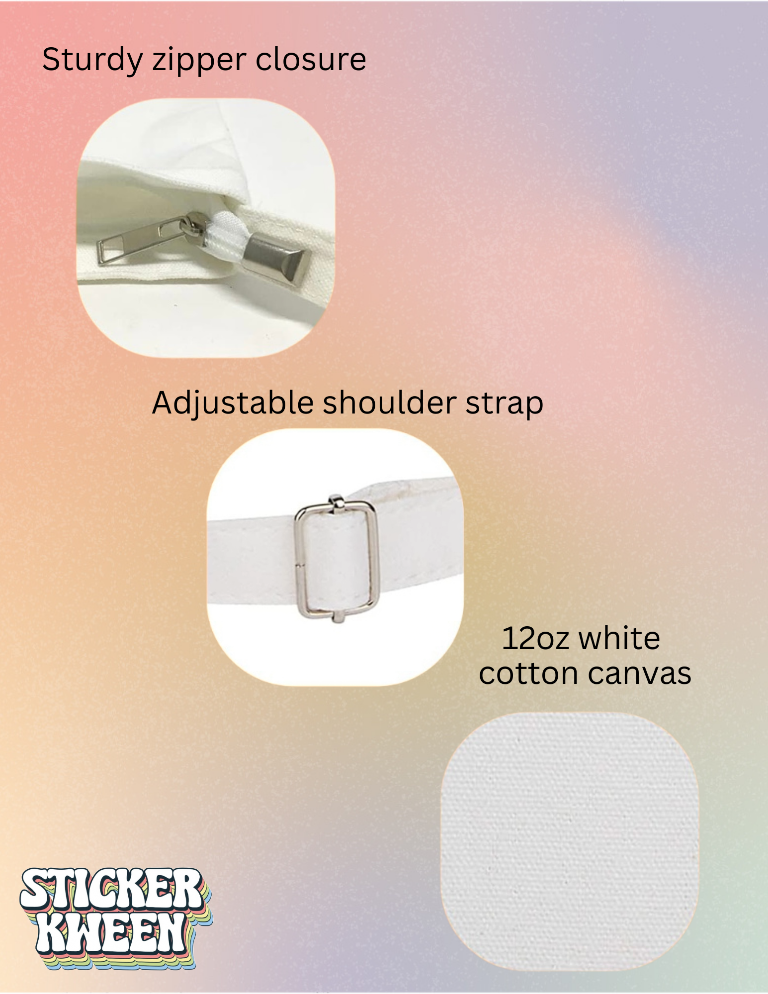 I LOVE NEW YORK Jewish Star White Cotton Canvas Cross Body Bag