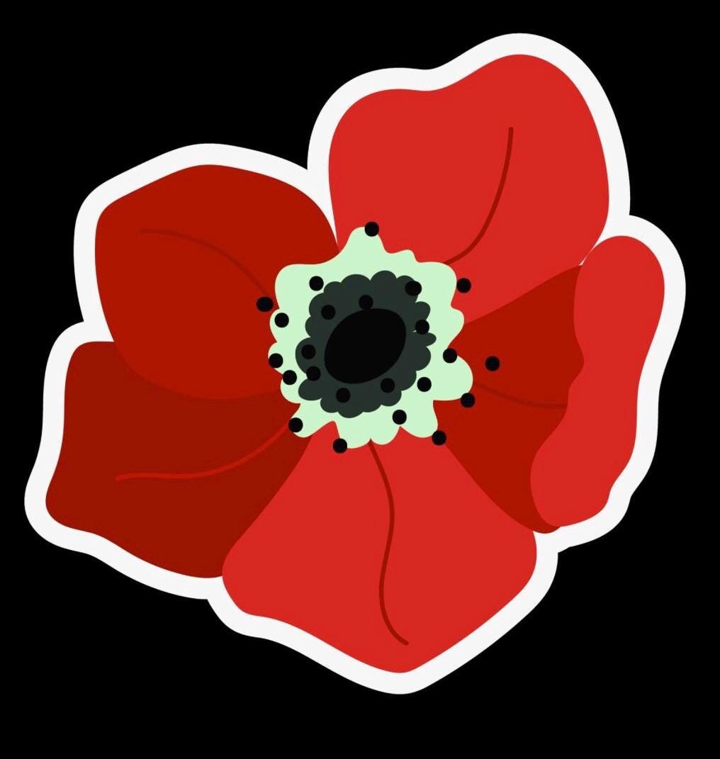 Anemone coronaria Flower Sticker 5-Pack