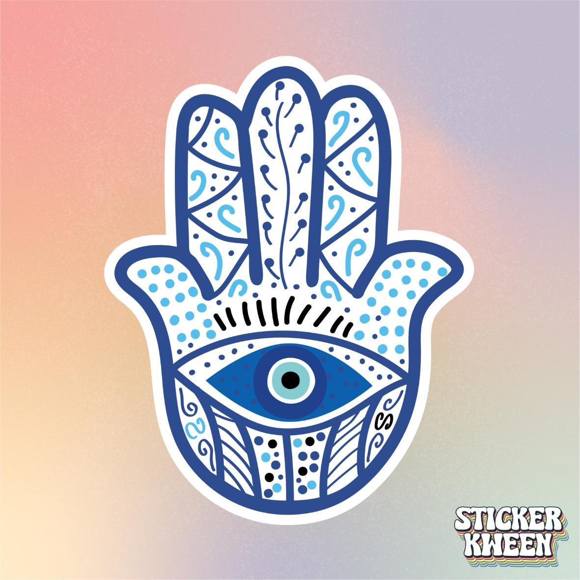 Hamsa Evil Eye Sticker