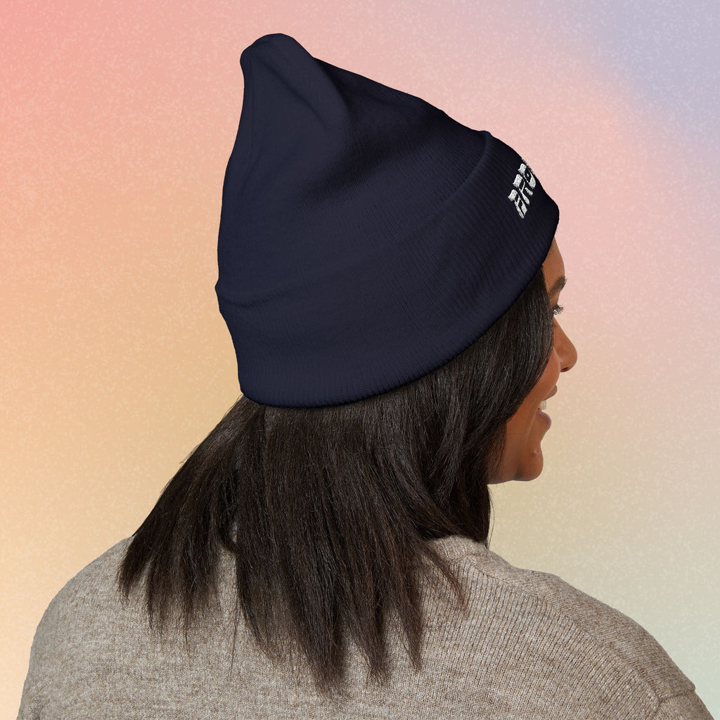 Brooklyn Hebrew Style Font Classic Cuffed Beanie (Embroidery)