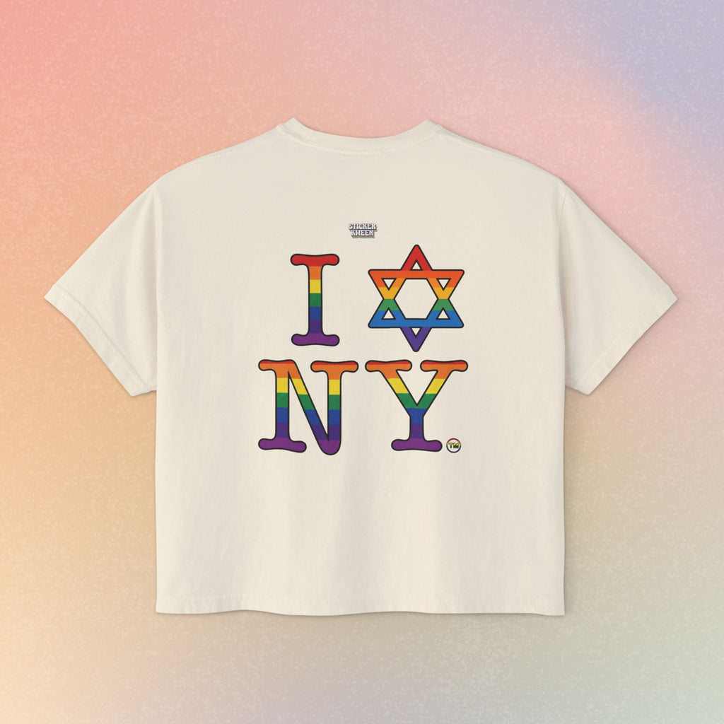 I Love NY Jewish Star LGBTQ Jewish Pride Women's Boxy Tee