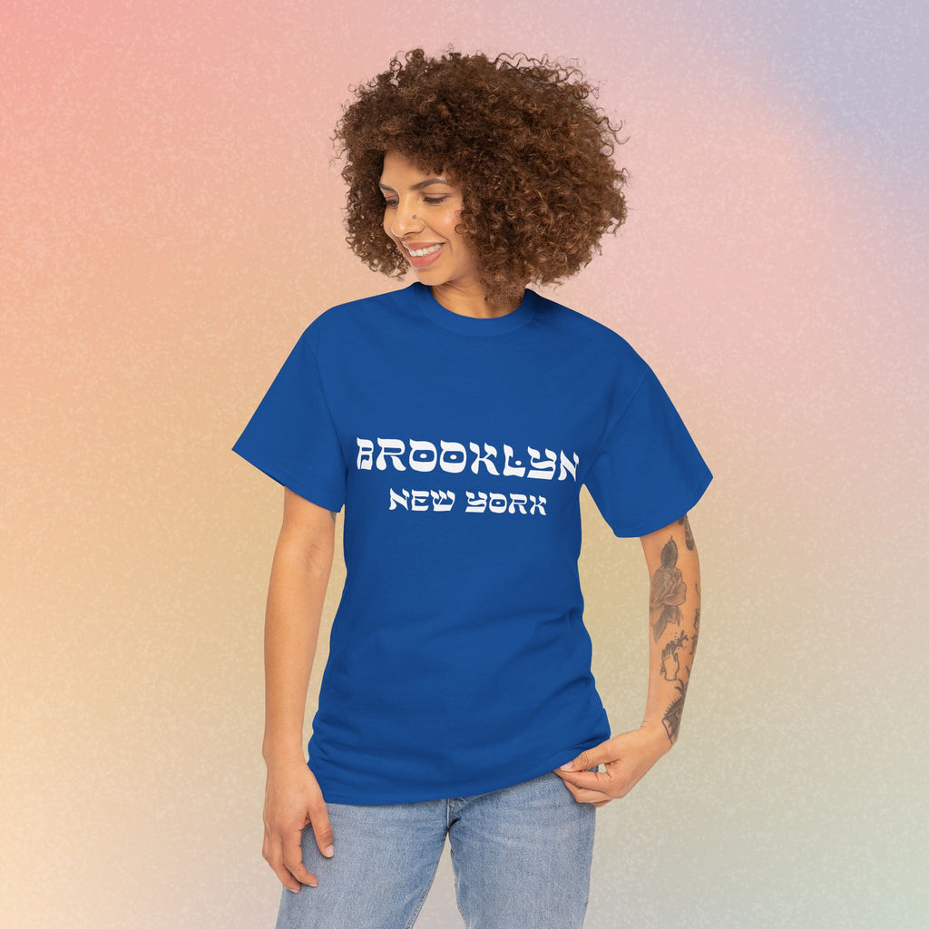Brooklyn New York Hebrew Script - Unisex Heavy Cotton Tee
