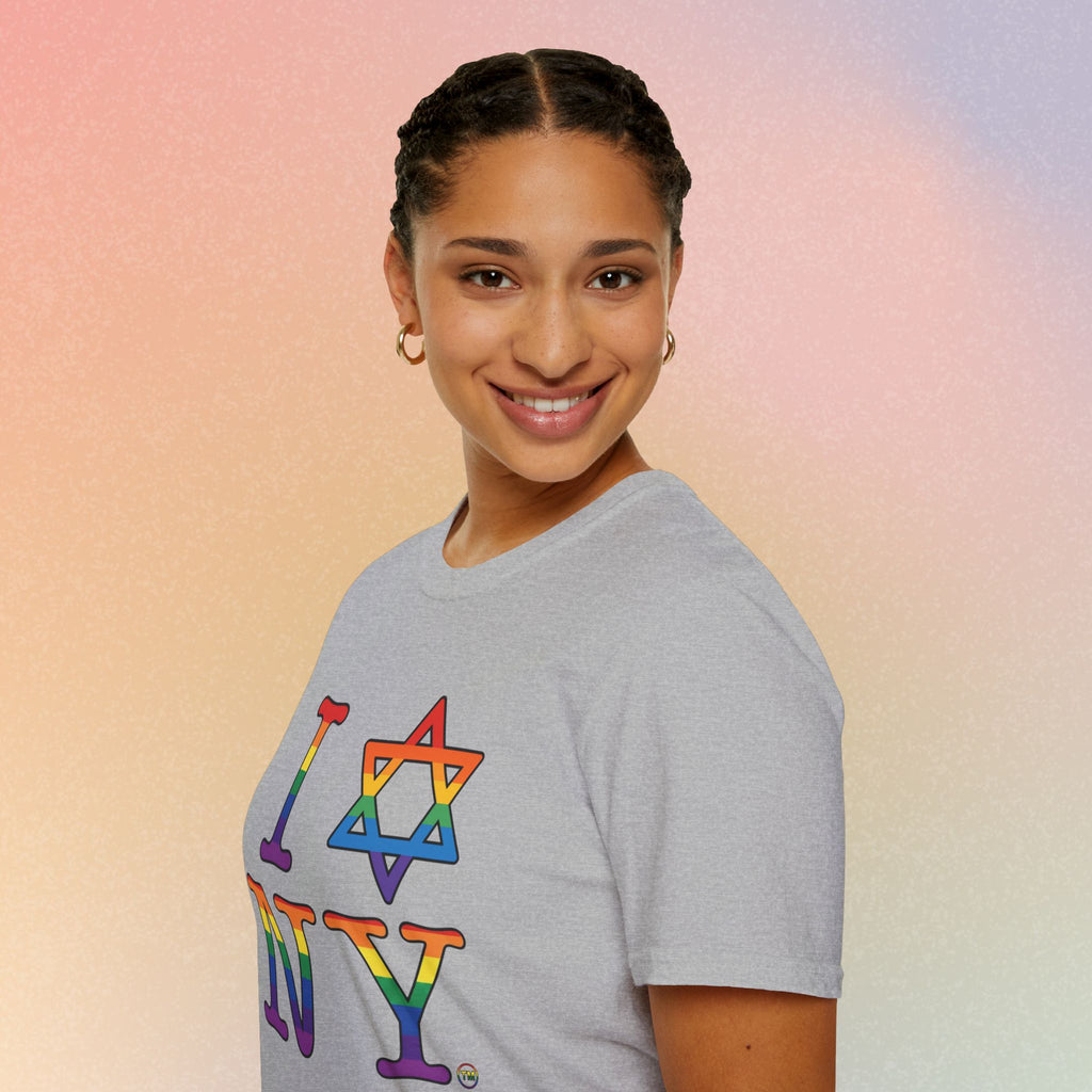 I Love NY Jewish Star LGBTQ Pride Unisex Softstyle T-Shirt