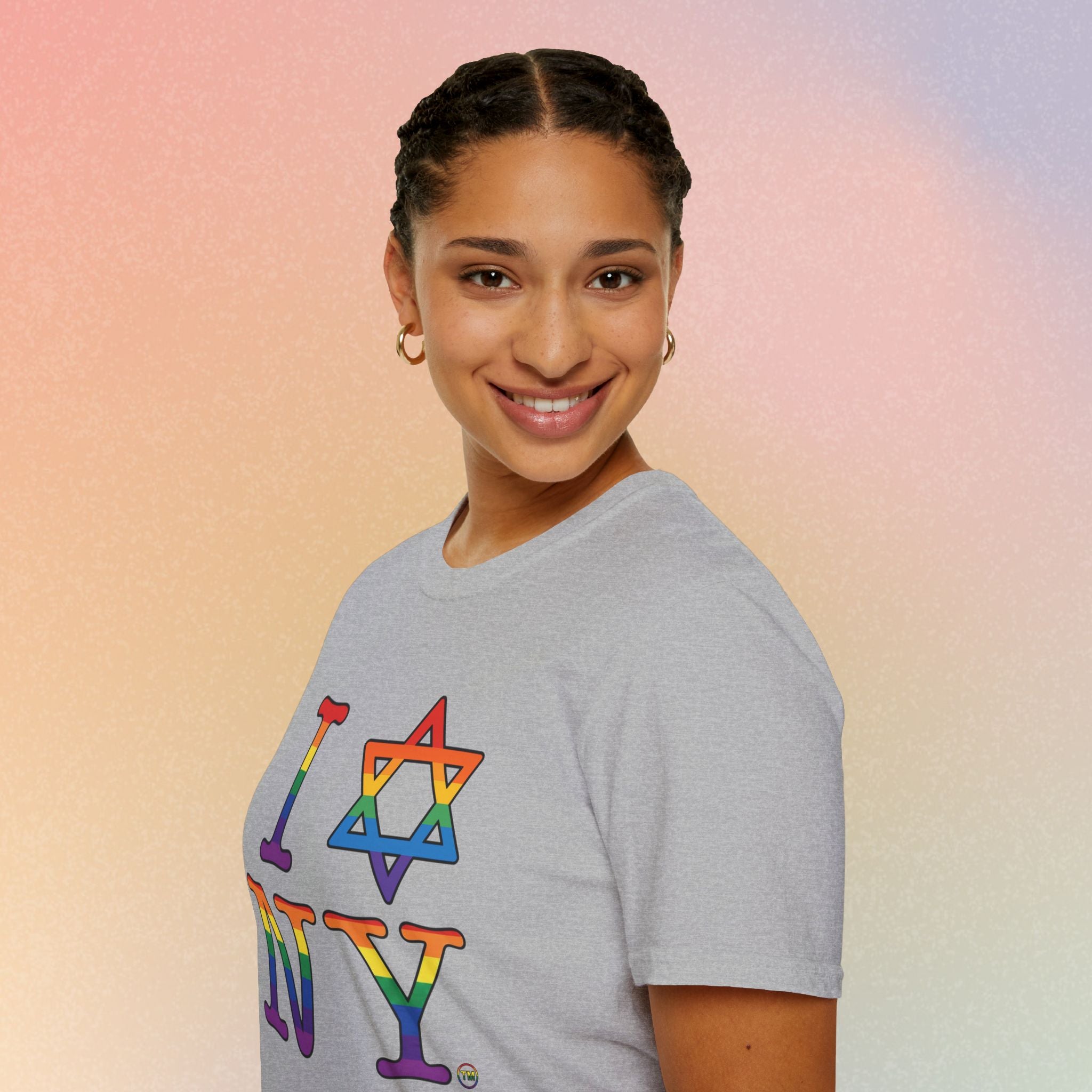 I Love NY Jewish Star LGBTQ Pride Unisex Softstyle T-Shirt