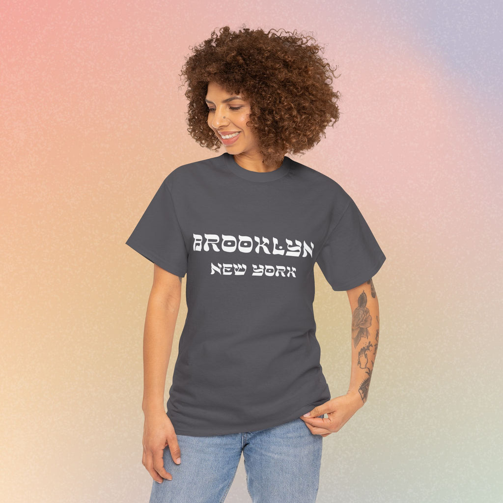 Brooklyn New York Hebrew Script - Unisex Heavy Cotton Tee