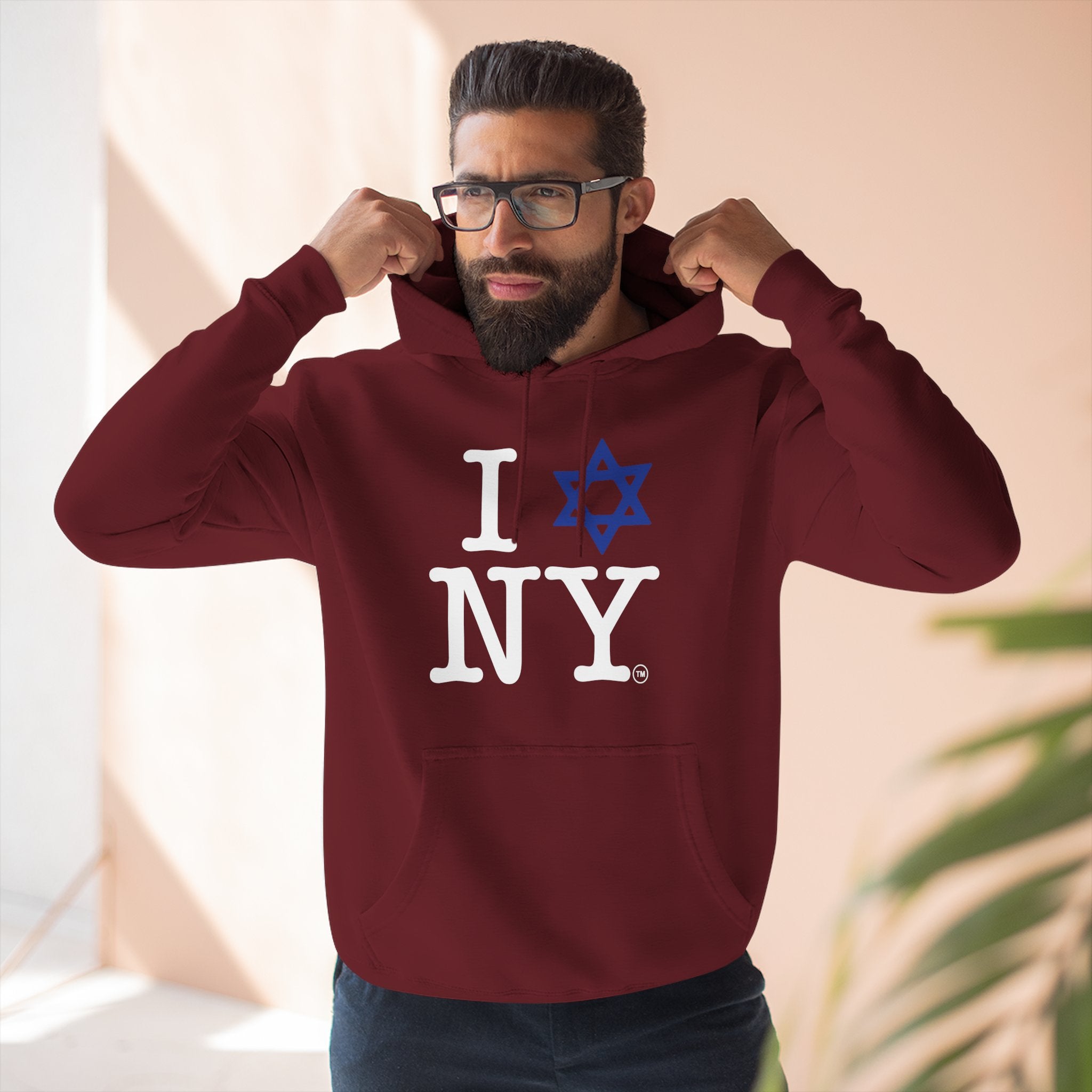 I Love NY Jewish Star Hoodie | Jewish New York Pride