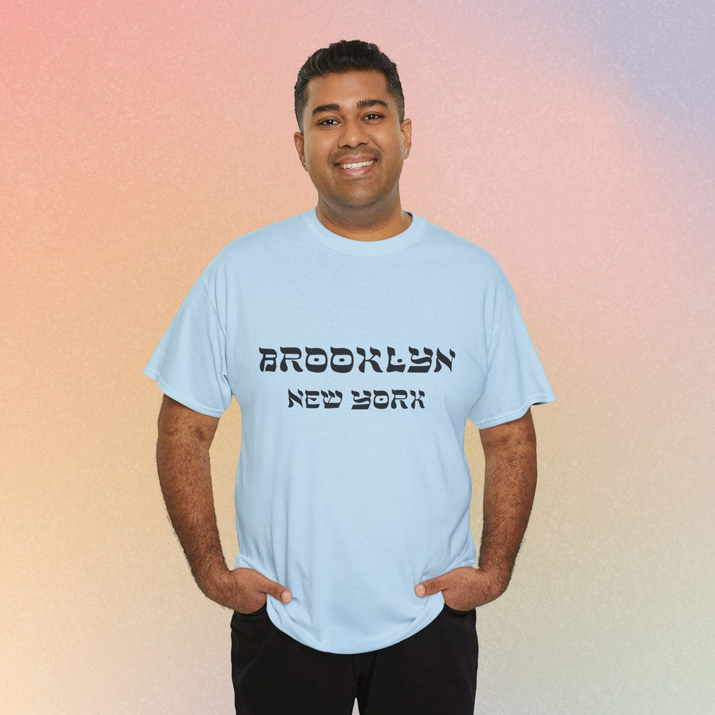 Brooklyn New York Hebrew Script - Unisex Heavy Cotton Tee