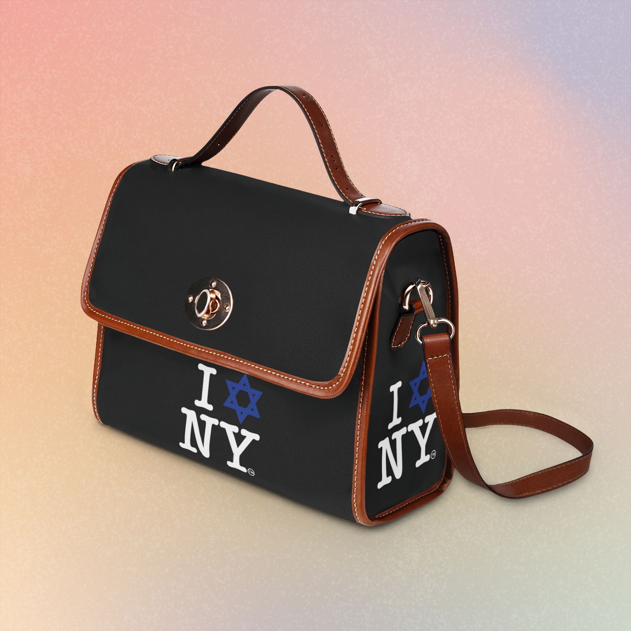 I Love New York Jewish Star - Waterproof Canvas Bag - Jewish New York Pride