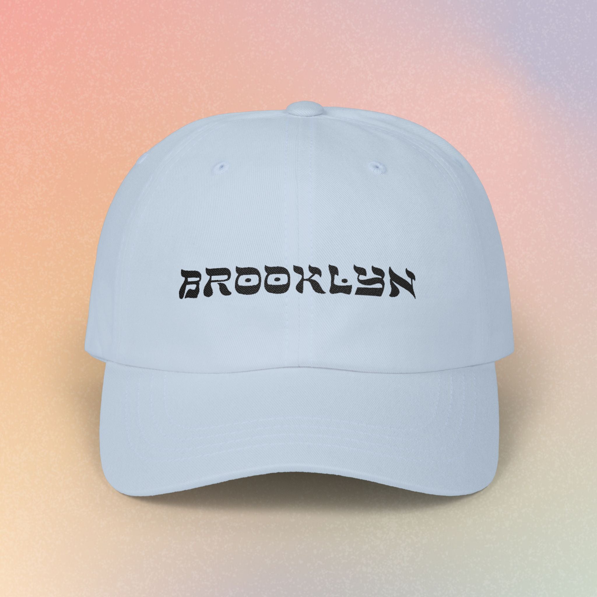 Brooklyn Hebrew Script Embroidered Baseball Cap
