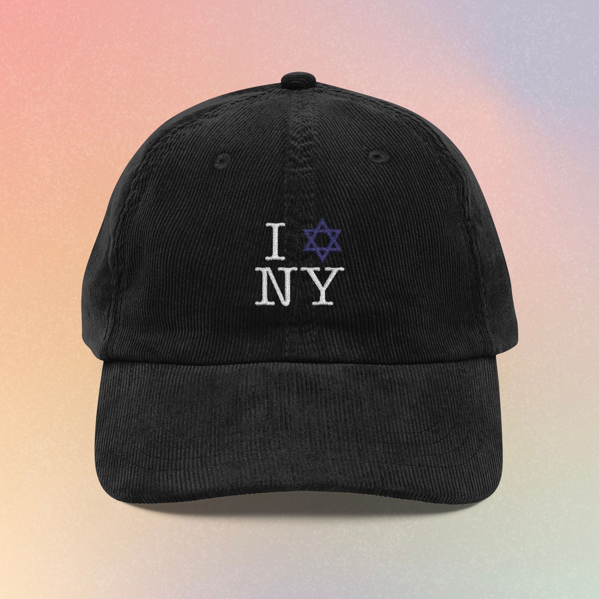 Copy of I Love NY Jewish Star corduroy cap | Embroidered vintage baseball cap
