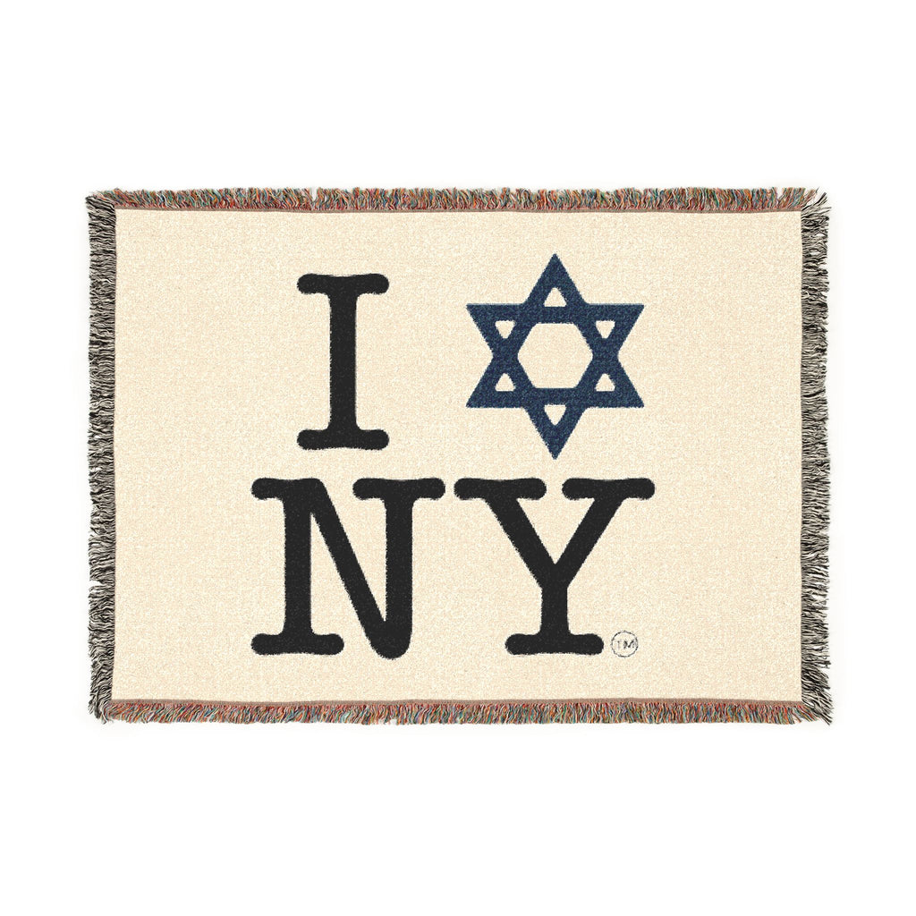I Love NY Star of David Woven Blanket — Jewish New York Throw Blanket