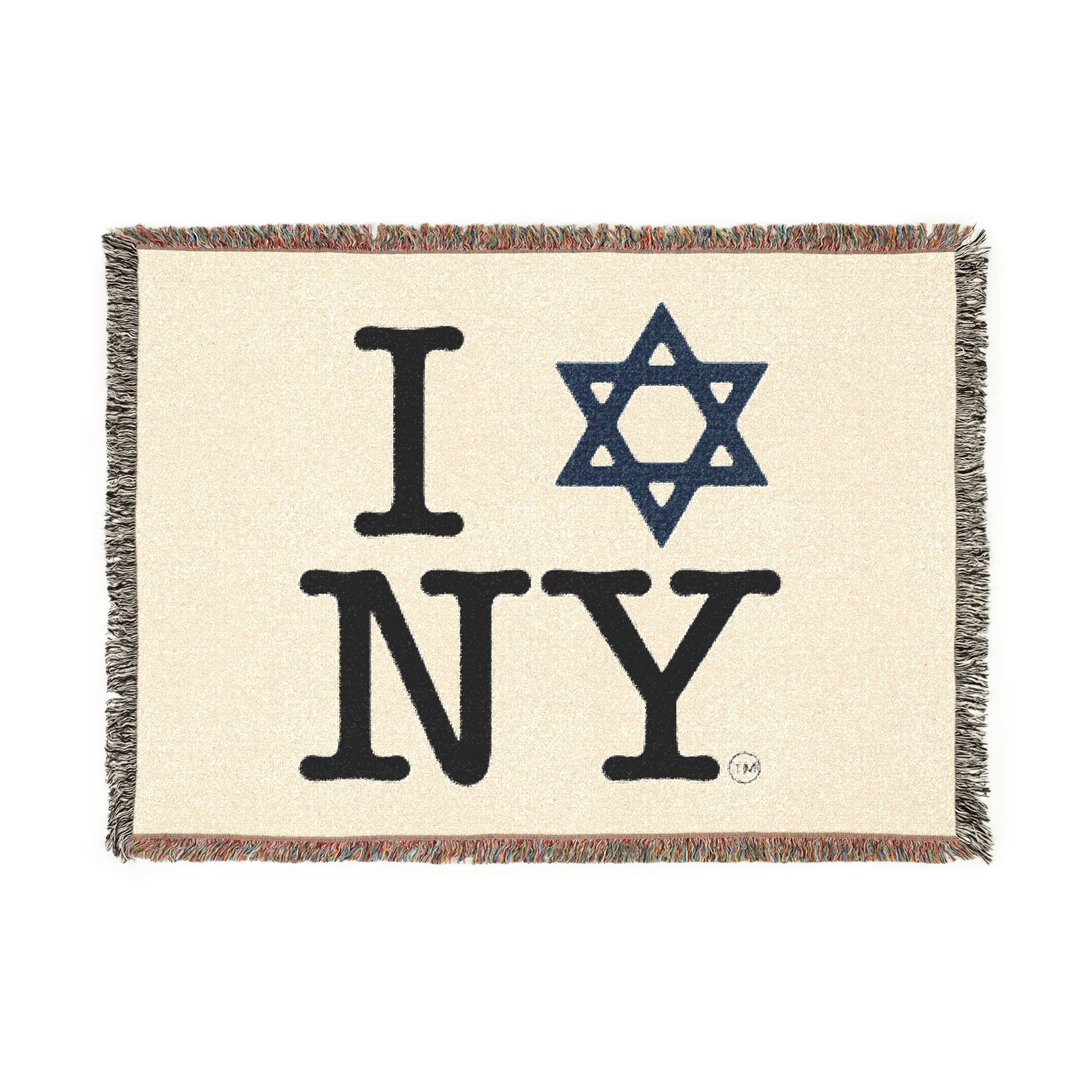 I Love NY Star of David Woven Blanket — Jewish New York Throw Blanket