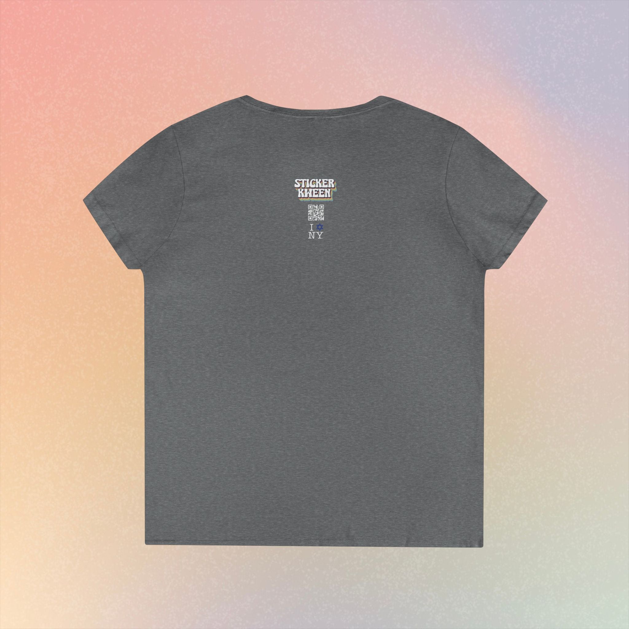 I Love NY Jewish Star V-Neck T-Shirt | New York Jewish Pride