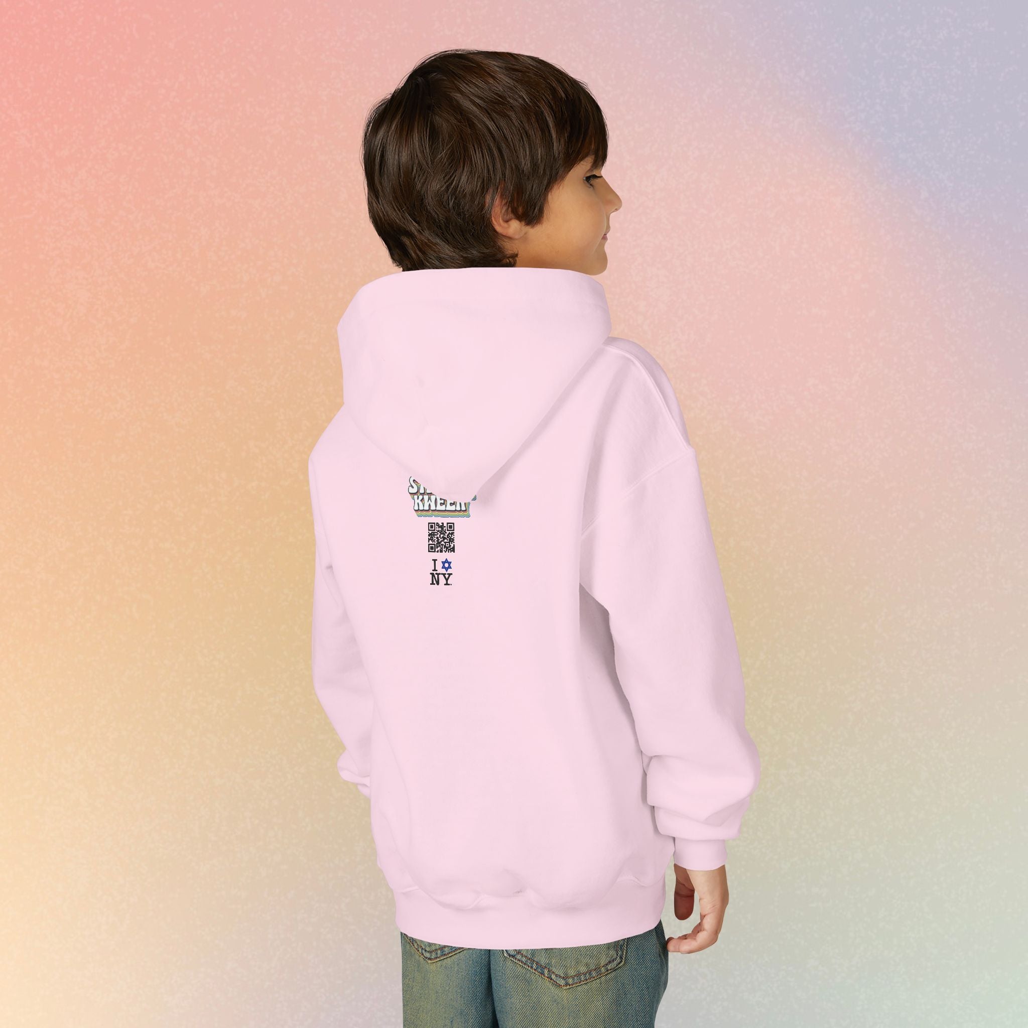 Youth Size I Love NY Jewish Star Hoodie | Jewish New York Pride Sweatshirt