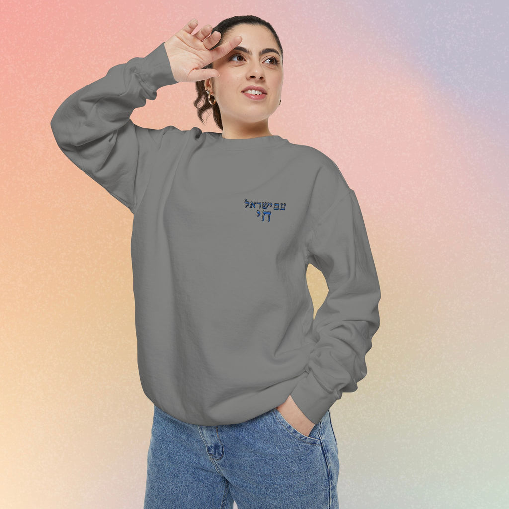 Am Yisrael Chai עם ישראל חי Hebrew Embroidered Sweatshirt