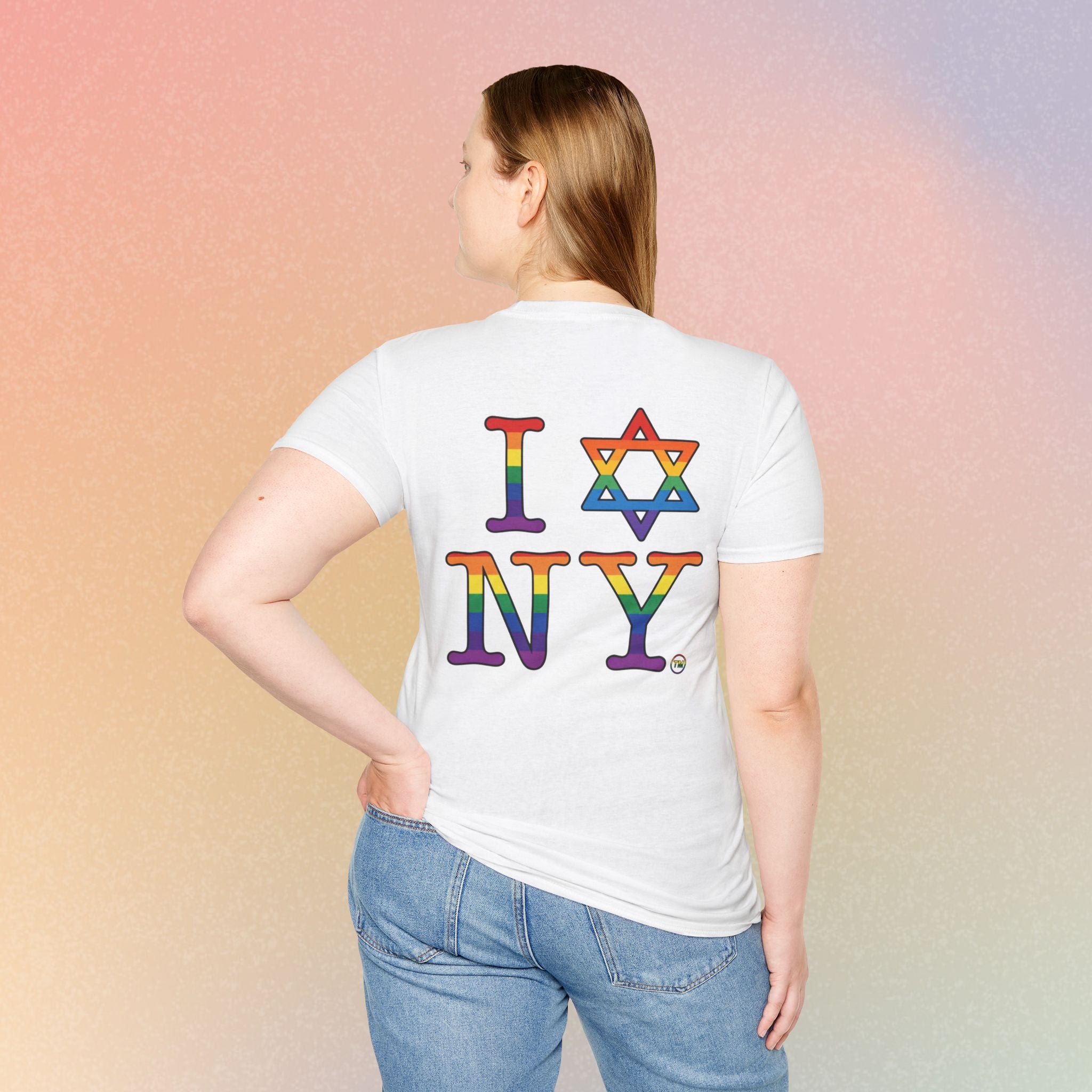 I Love NY Jewish Star LGBTQ Pride Unisex Softstyle T-Shirt